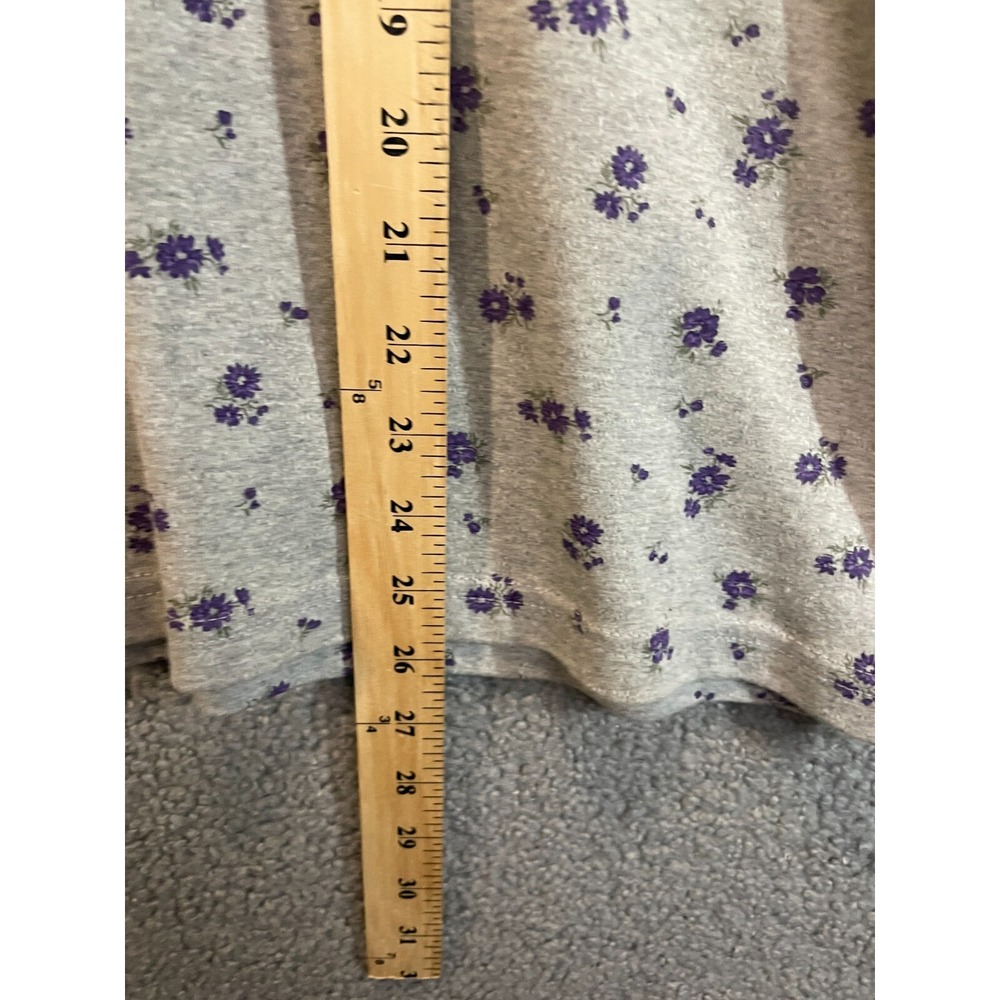 Cherokee Plus Size 18/20W Gray Floral Pattern Top - Picture 4 of 5